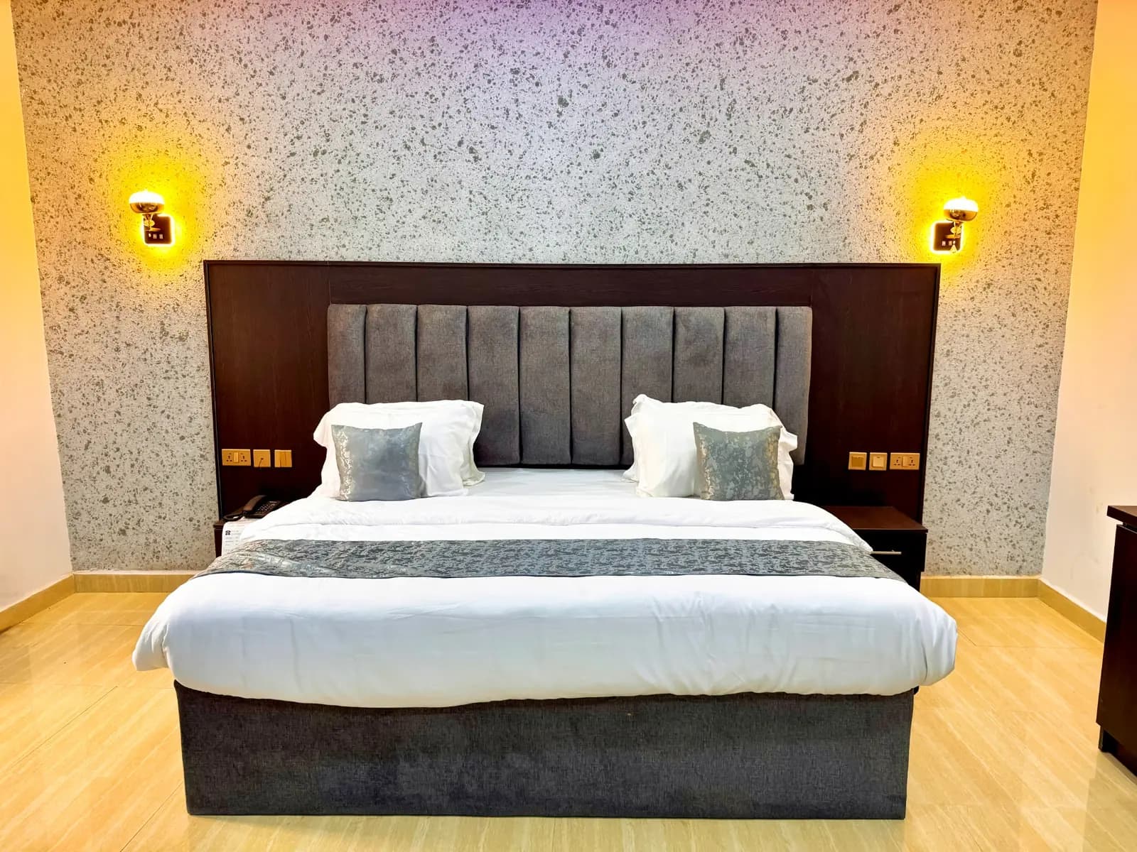 Refined guest room at Diplomat Enclave Suites
