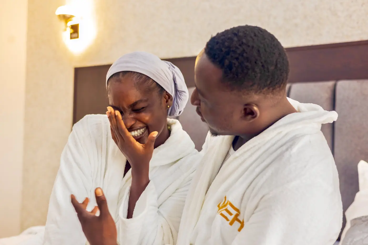 Couple enjoying a relaxing experience at Diplomat Enclave Suites